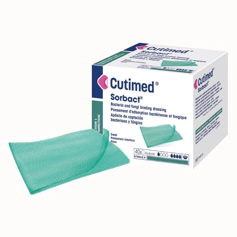Caja gasa DACC Cutimed Sorbact 4×6 cm — BSN Medical Chile, ABIGO Medical AB Suecia