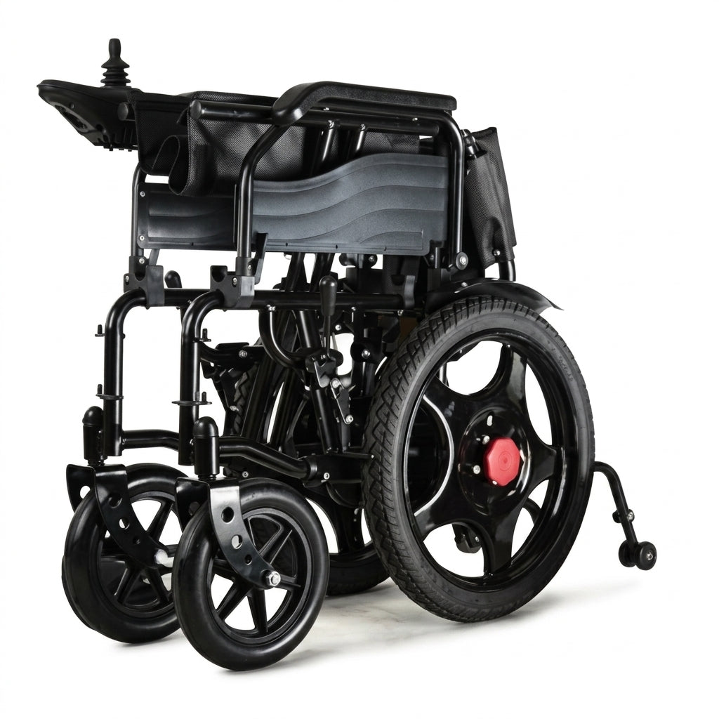 Silla de ruedas eléctrica plegada