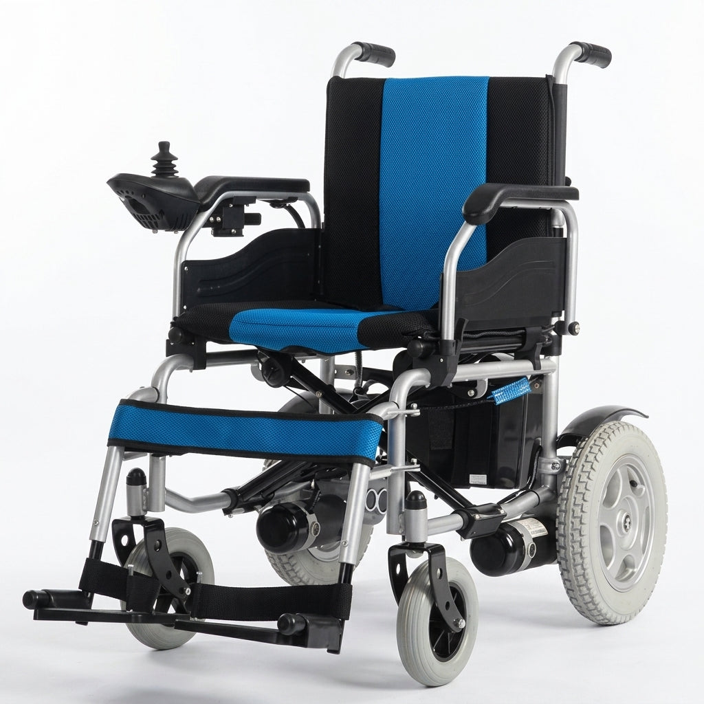 Silla ruedas eléctrica vista lateral