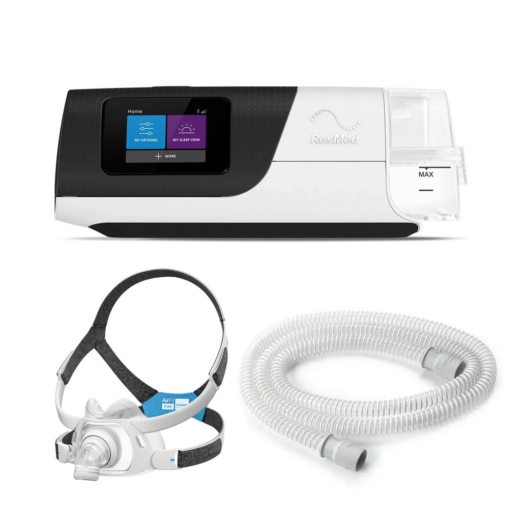 Auto CPAP AirSense 11 Resmed con Tubo Estándar y Mascarilla Buconasal Airfit F40