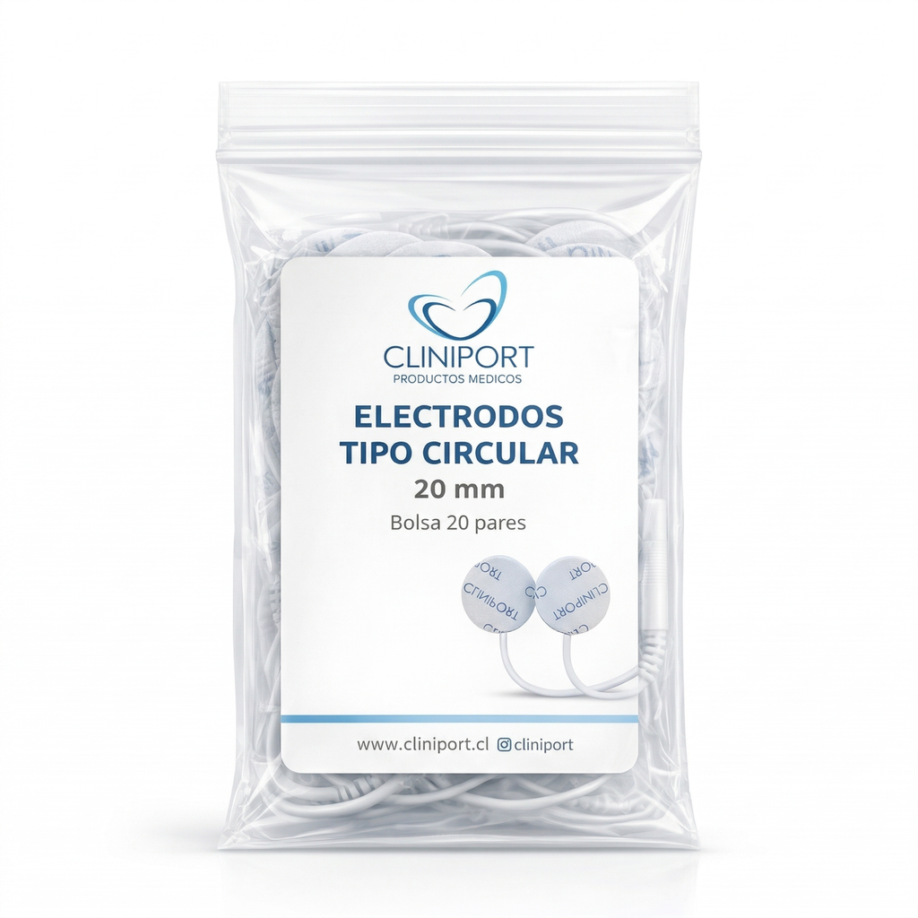 Electrodo de Superficie Circular 20mm | Formato Pack Clínico