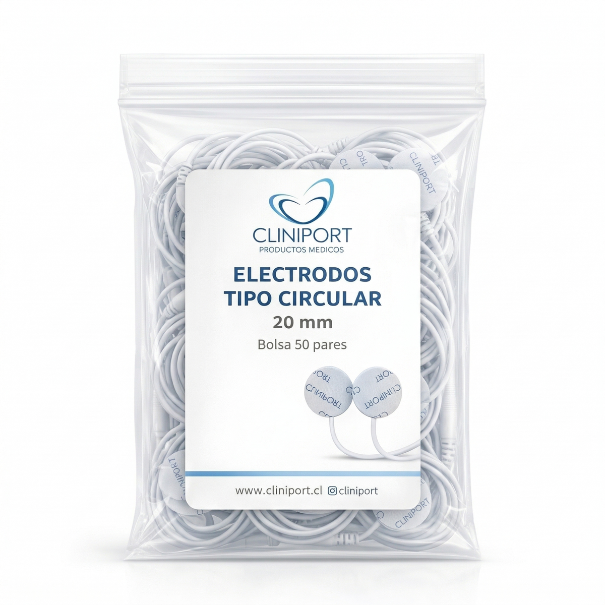 Electrodo de Superficie Circular 20mm | Formato Pack Clínico