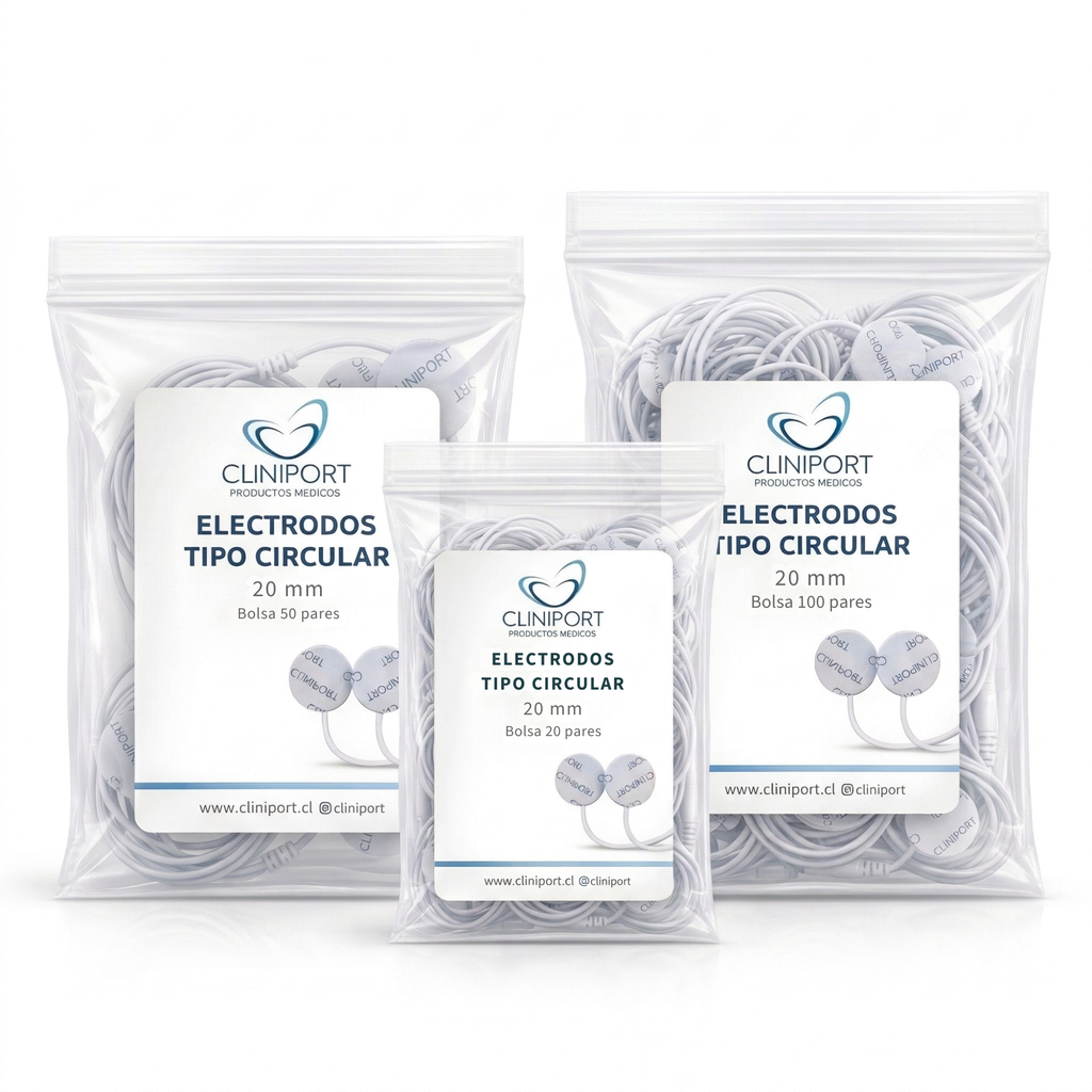Electrodo de Superficie Circular 20mm | Formato Pack Clínico