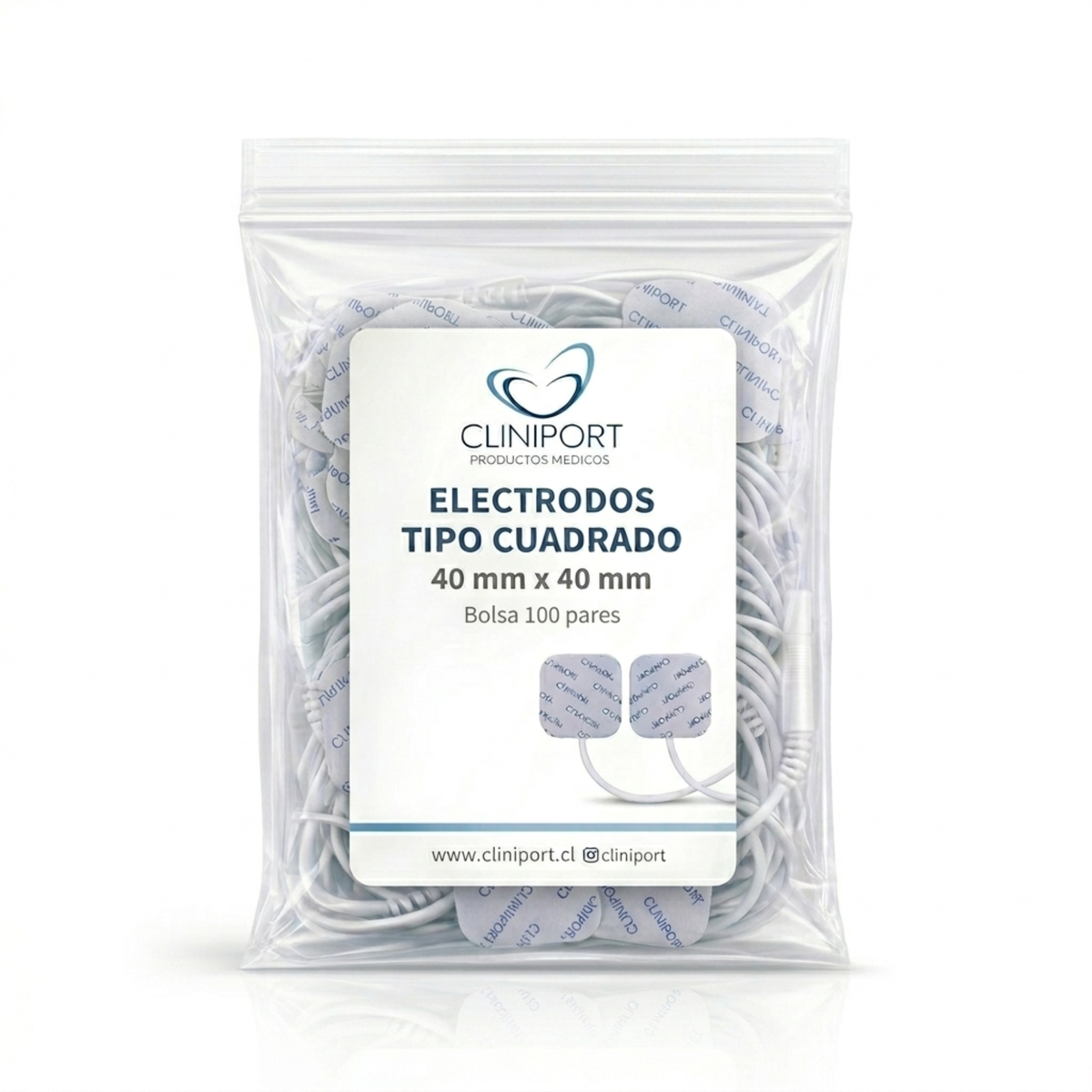 Electrodo de Superficie Cuadrado 40 mm x 40 mm | Formato Pack Clínico