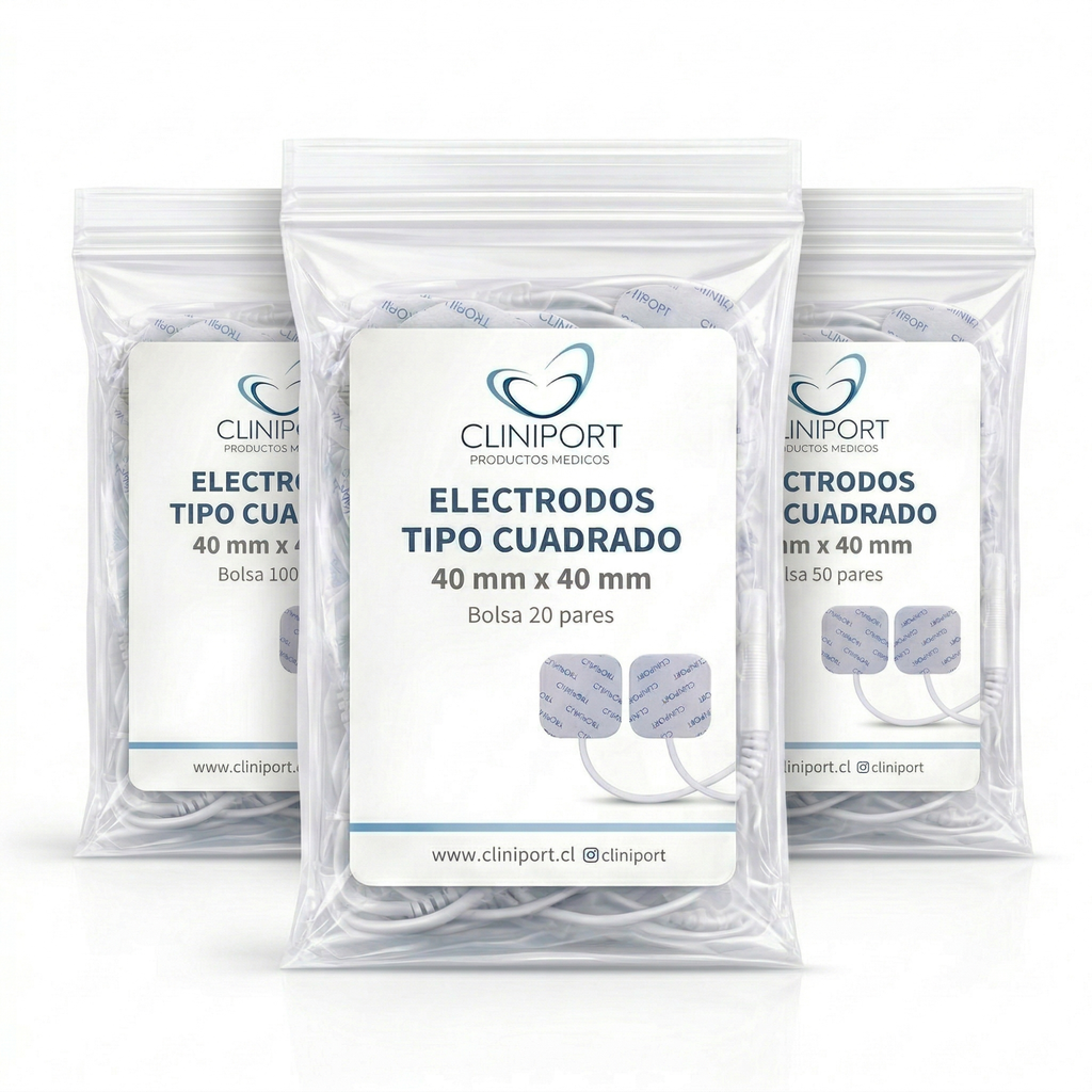 Electrodo de Superficie Cuadrado 40 mm x 40 mm | Formato Pack Clínico
