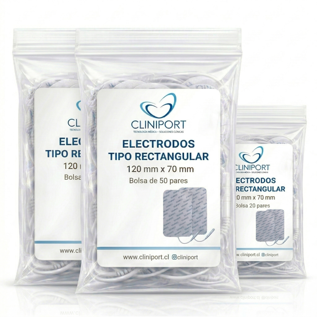 Electrodo de Superficie Rectangular 120mm x 70mm | Formato Pack Clínico