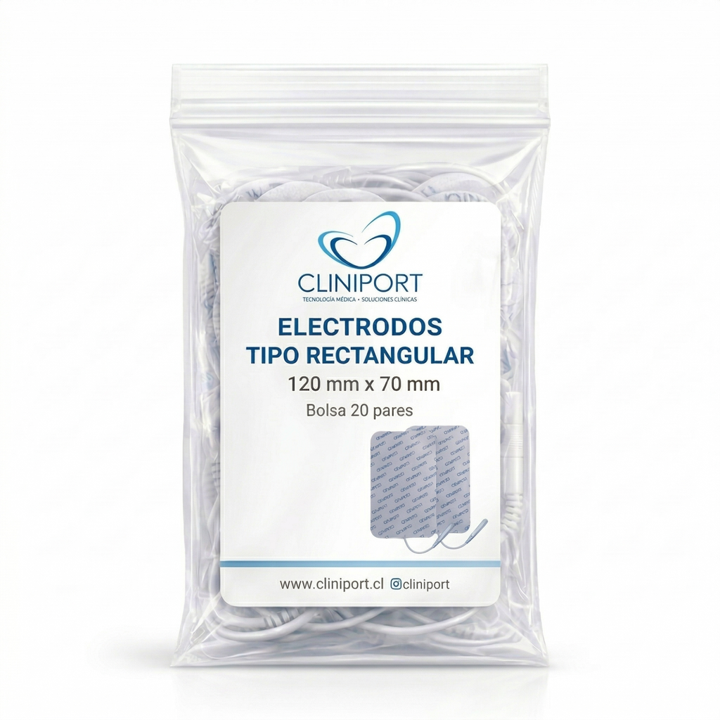 Electrodo de Superficie Rectangular 120mm x 70mm | Formato Pack Clínico