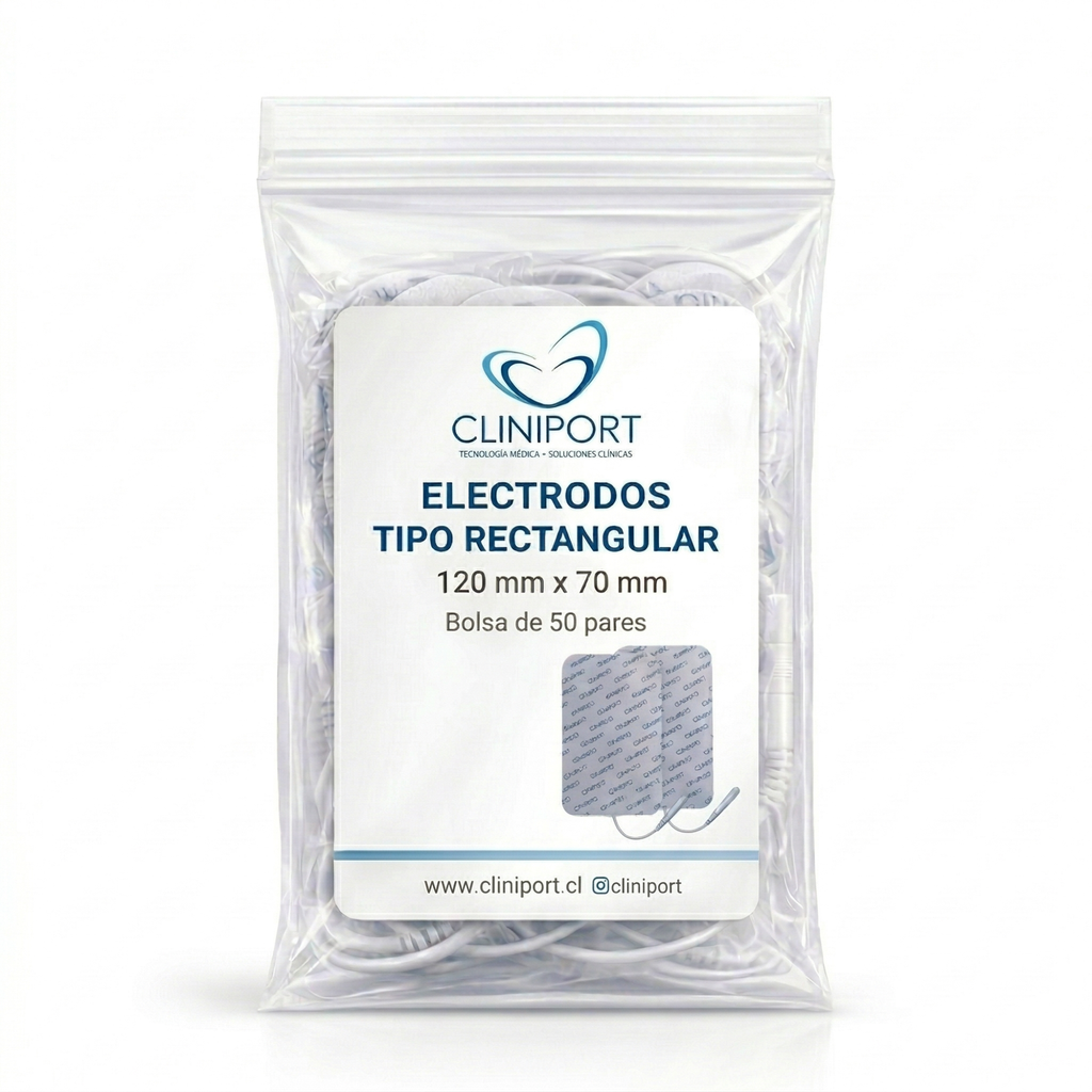 Electrodo de Superficie Rectangular 120mm x 70mm | Formato Pack Clínico