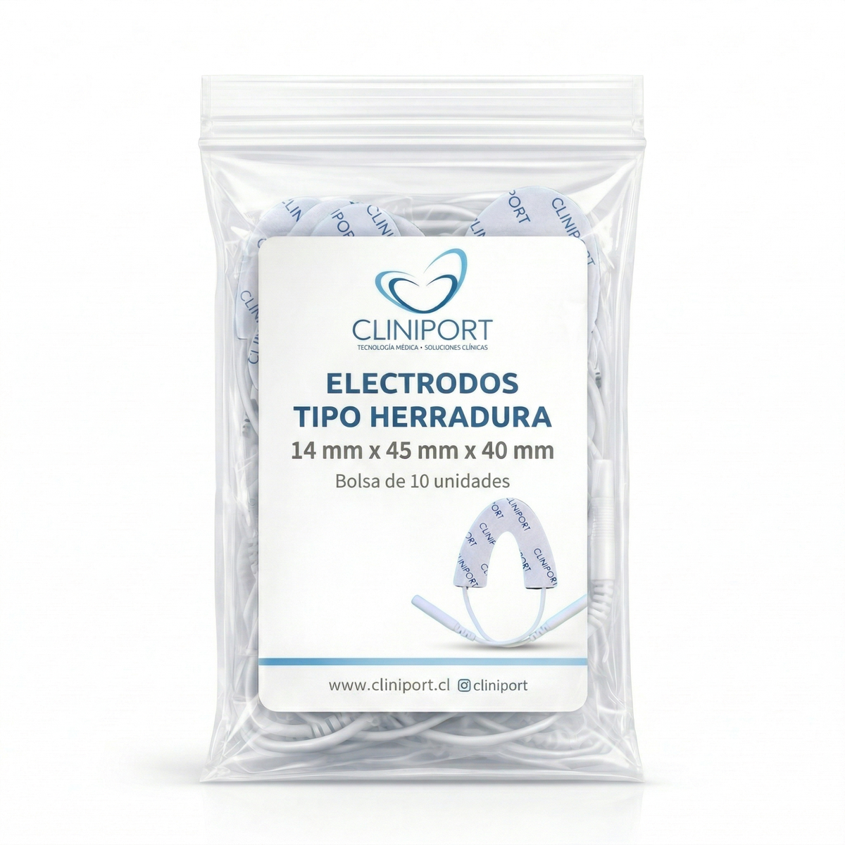 Electrodo de Superficie Herradura 14 mm*45 mm*40 mm | Formato Pack Clínico