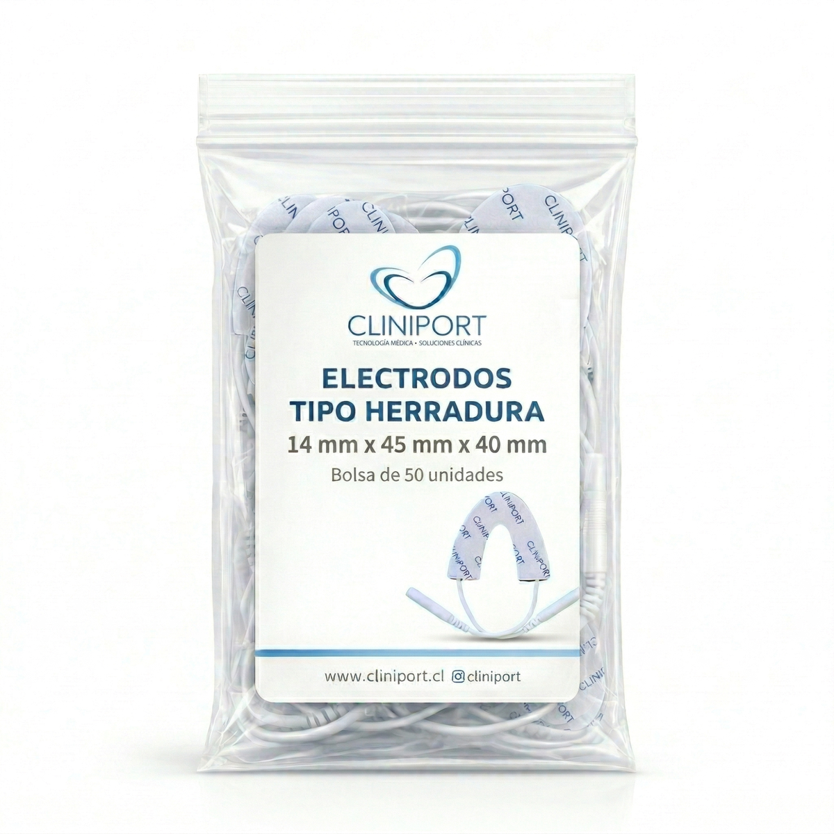 Electrodo de Superficie Herradura 14 mm*45 mm*40 mm | Formato Pack Clínico