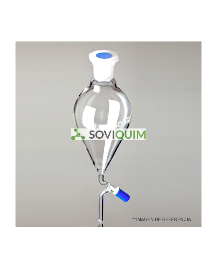 Embudo decantaci—n 1000 ml llave PTFE. economico. NS 29/32