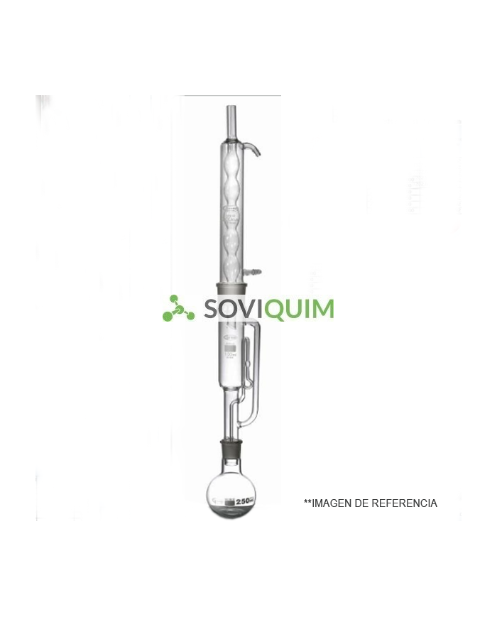 Extractor Soxhlet 100 ml. balon 250 ml f/redondo 24/40. refrigerante de bola 45/40 completo