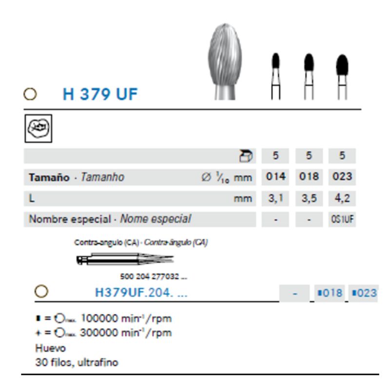 Fresa Carbide Huevo Acabado 30 Filos Ultrafino A/V