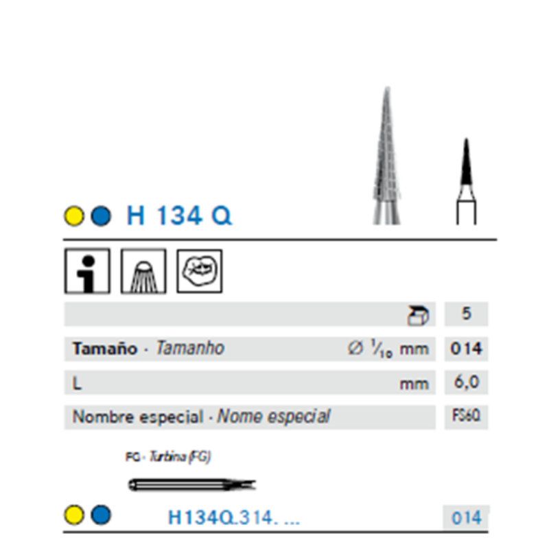 Fresa Carbide Tronco Cónica Tipo Q Para Acabado - A/V