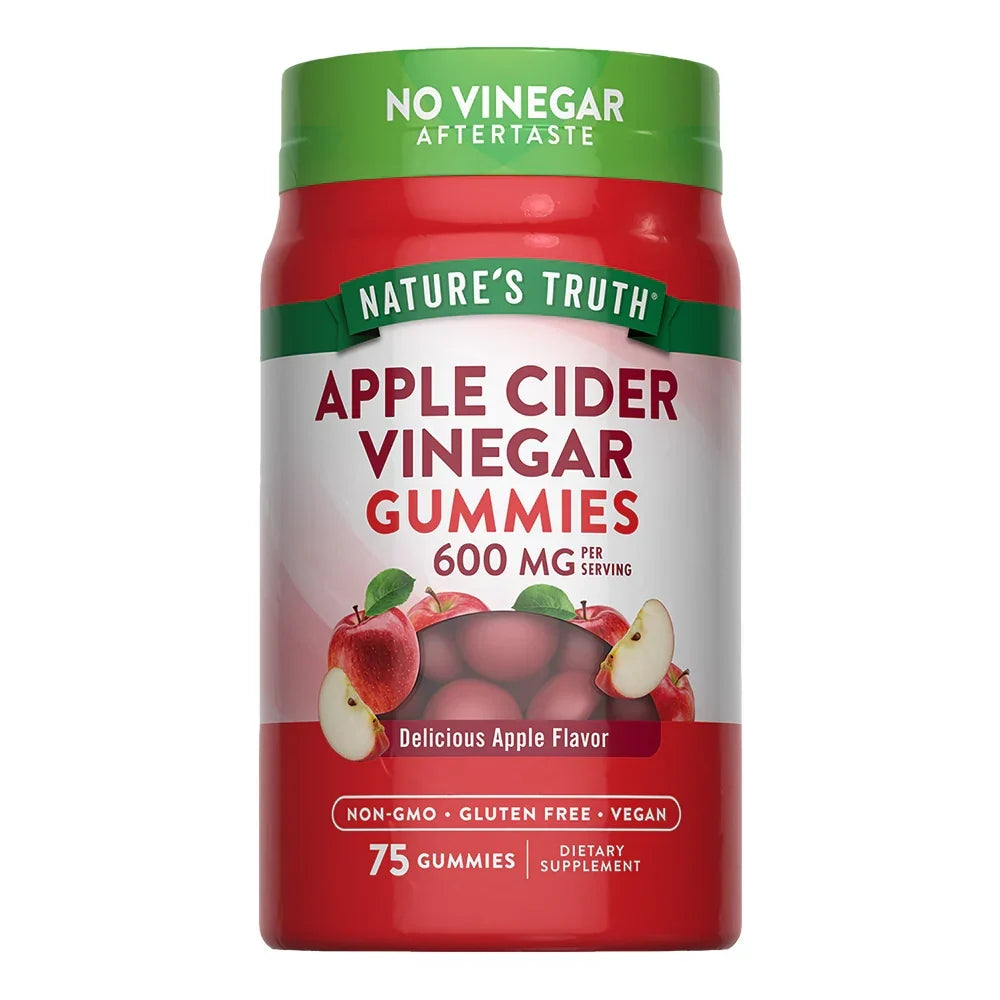 Gomitas de Vinagre de Manzana Nature's Truth 600mg - Frasco 75 gomitas veganas sin gluten