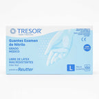 Caja individual de guantes de nitrilo azul Tresor 100 unidades grado médico certificado