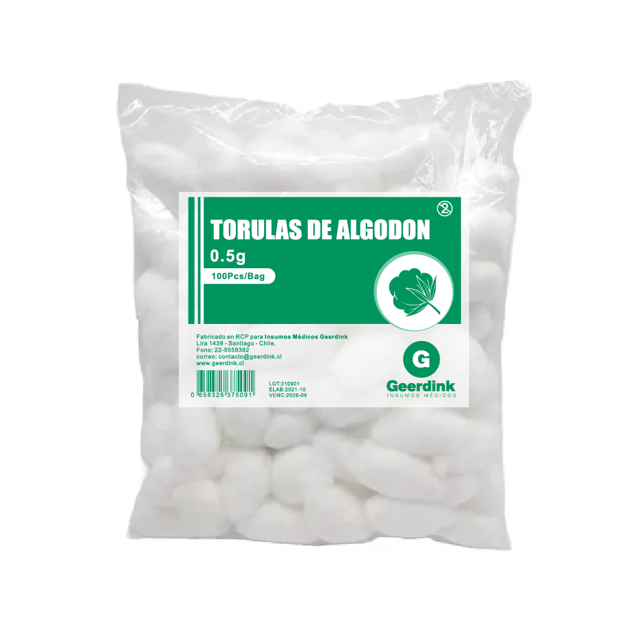 Torulas De Algodón Geerdink 0.5 Gr. X 100 Unidades