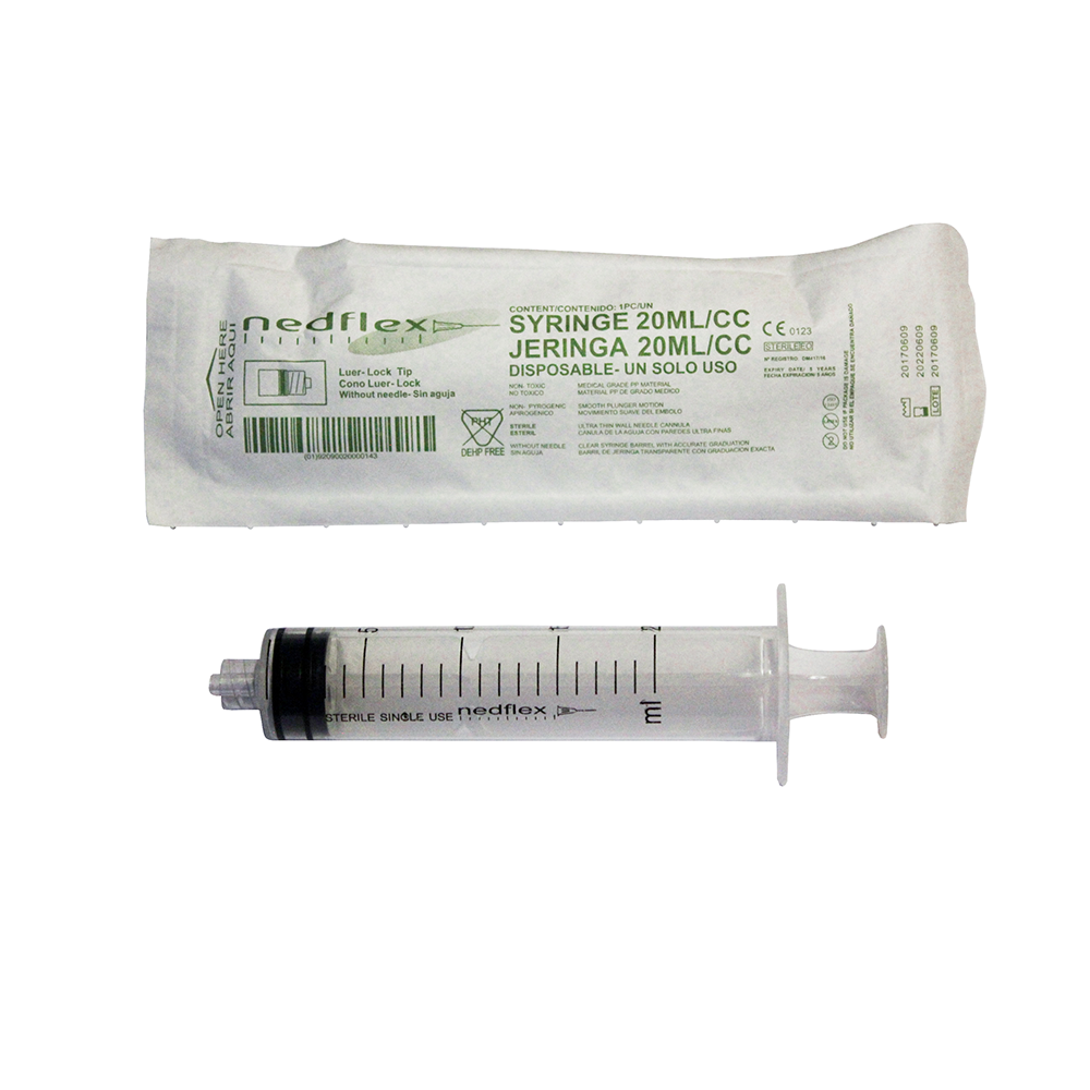 Jeringa 20 cc Sin Aguja Nedflex