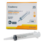Jeringa 60 ml punta catéter Cranberry — caja 25 unidades para nutrición enteral