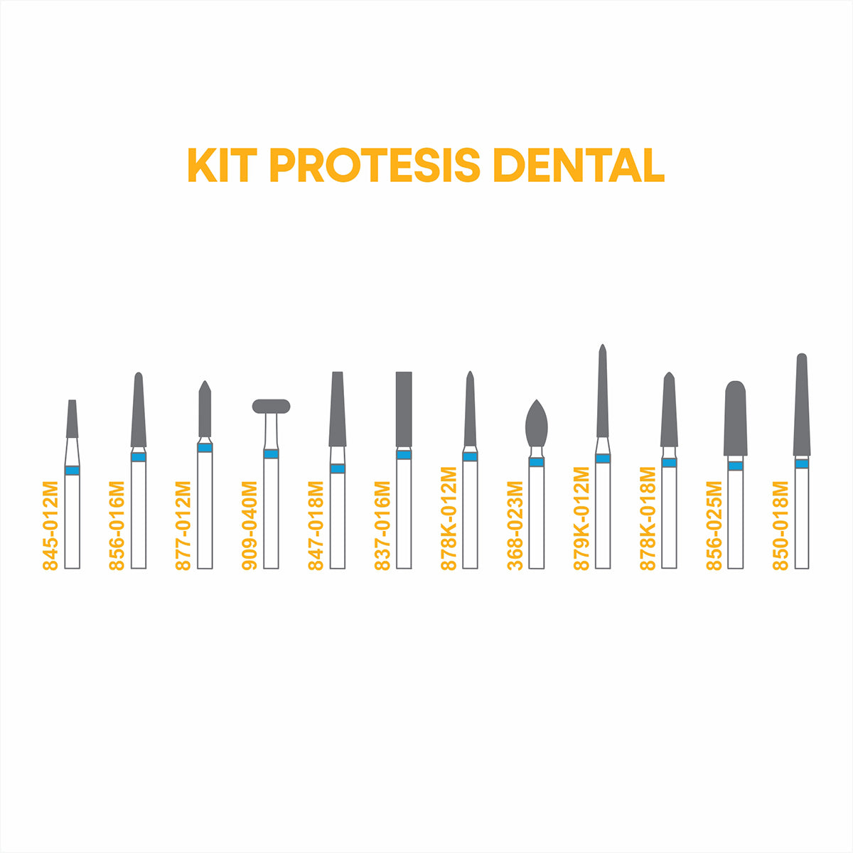 KIT DE FRESAS PARA PROTESIS DENTAL SKYDENT