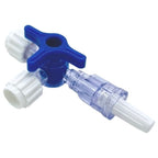 Llave de 3 vías Cranberry — vista lateral cuerpo policarbonato