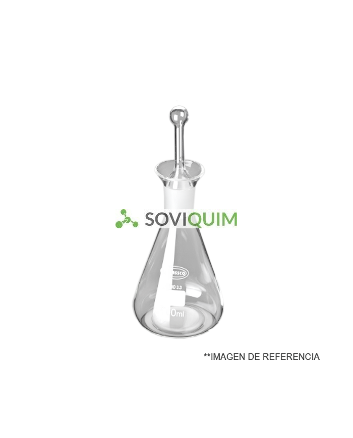 Matraz Erlermeyer 500 ml para YODO. NS 29/32. con tapa