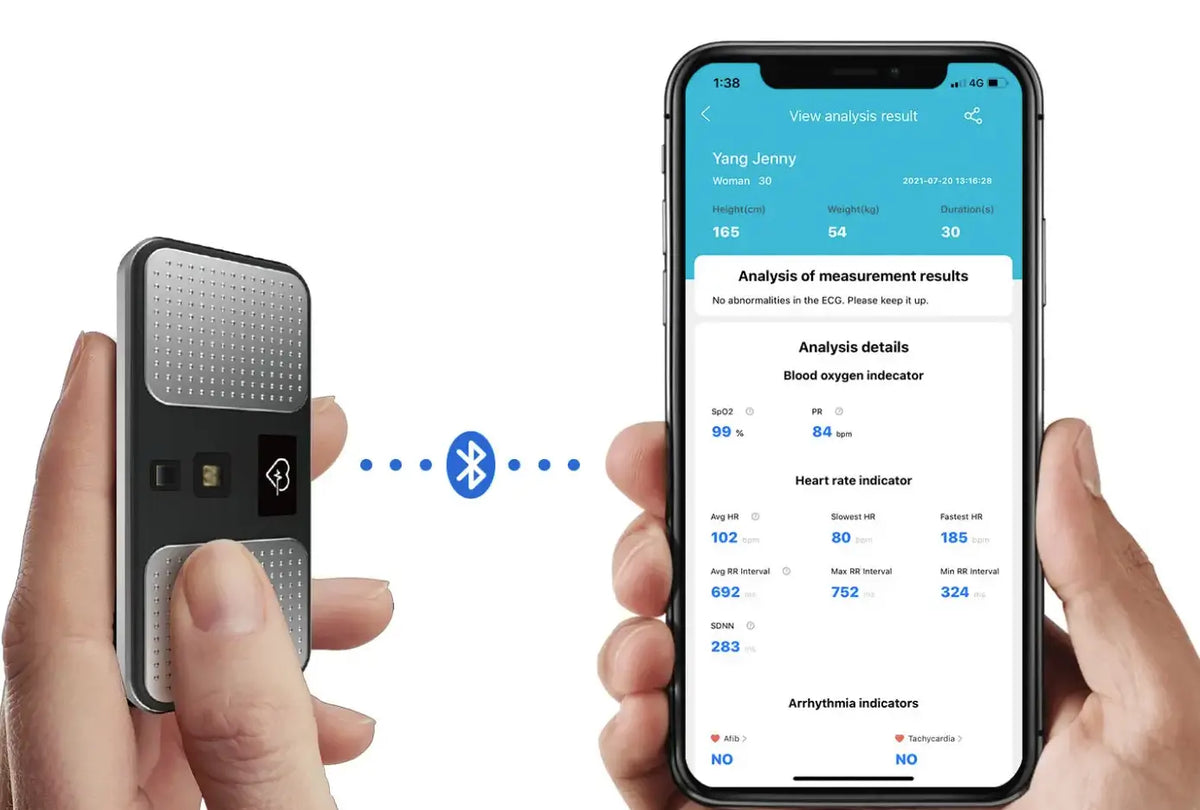 Conexión Bluetooth del monitor ECG ChoiceMMed MD100C con aplicación de salud