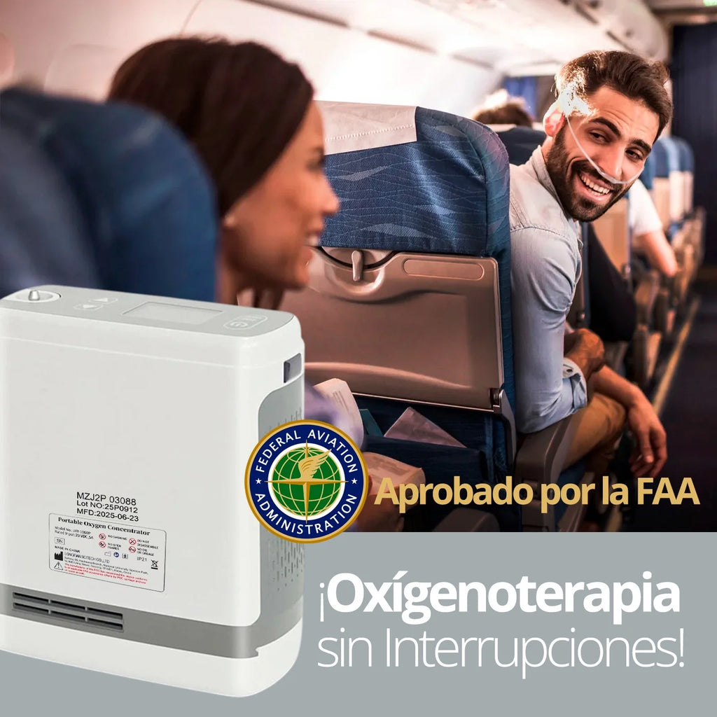 Concentrador de oxígeno portátil Longfian JAY1000P aprobado por la FAA para viajes