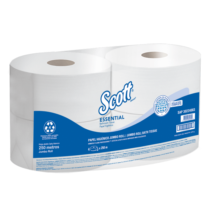Papel Higiénico Scott Essential Doble Hoja 4 Rollos 250 M - Imagen 1