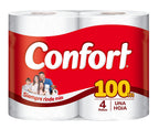 Papel Higiénico Confort Max Hoja Simple 4 Rollos 100 m - Imagen 1