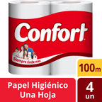 Papel Higiénico Confort Max Hoja Simple 4 Rollos 100 m - Imagen 2