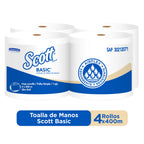 Toalla de Papel Scott Jumbo 4 Rollos 400 m Hoja Simple - Imagen 3