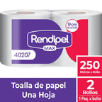 Toalla de Papel Rendipel Max 2 Rollos 250 m Hoja Simple - Imagen 2