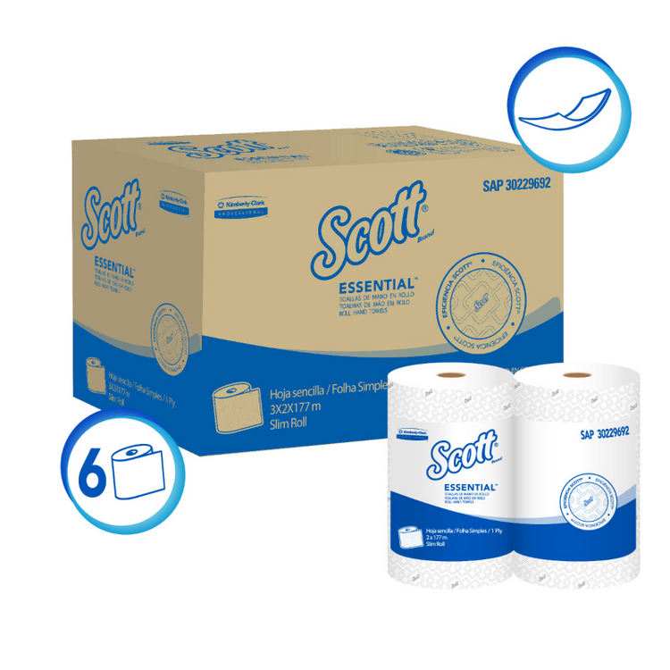 Toalla de Papel Scott Jumbo 2 Rollos 177 m Hoja Simple - Imagen 4