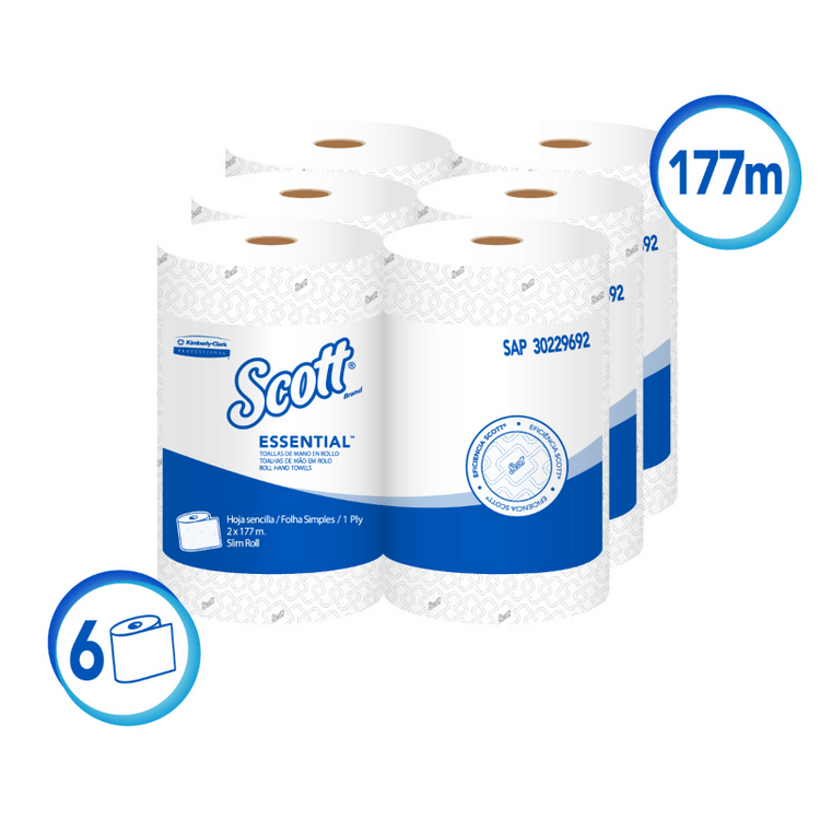 Toalla de Papel Scott Jumbo 2 Rollos 177 m Hoja Simple - Imagen 5