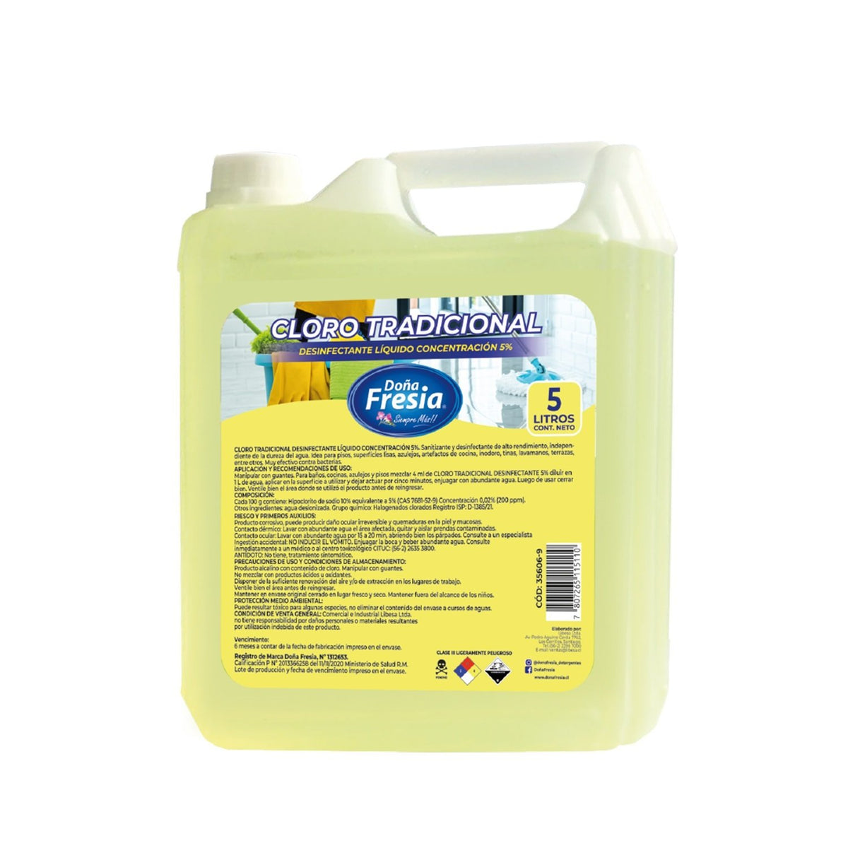 Cloro Concentrado Doña Fresia 5 Lt. - Imagen 1