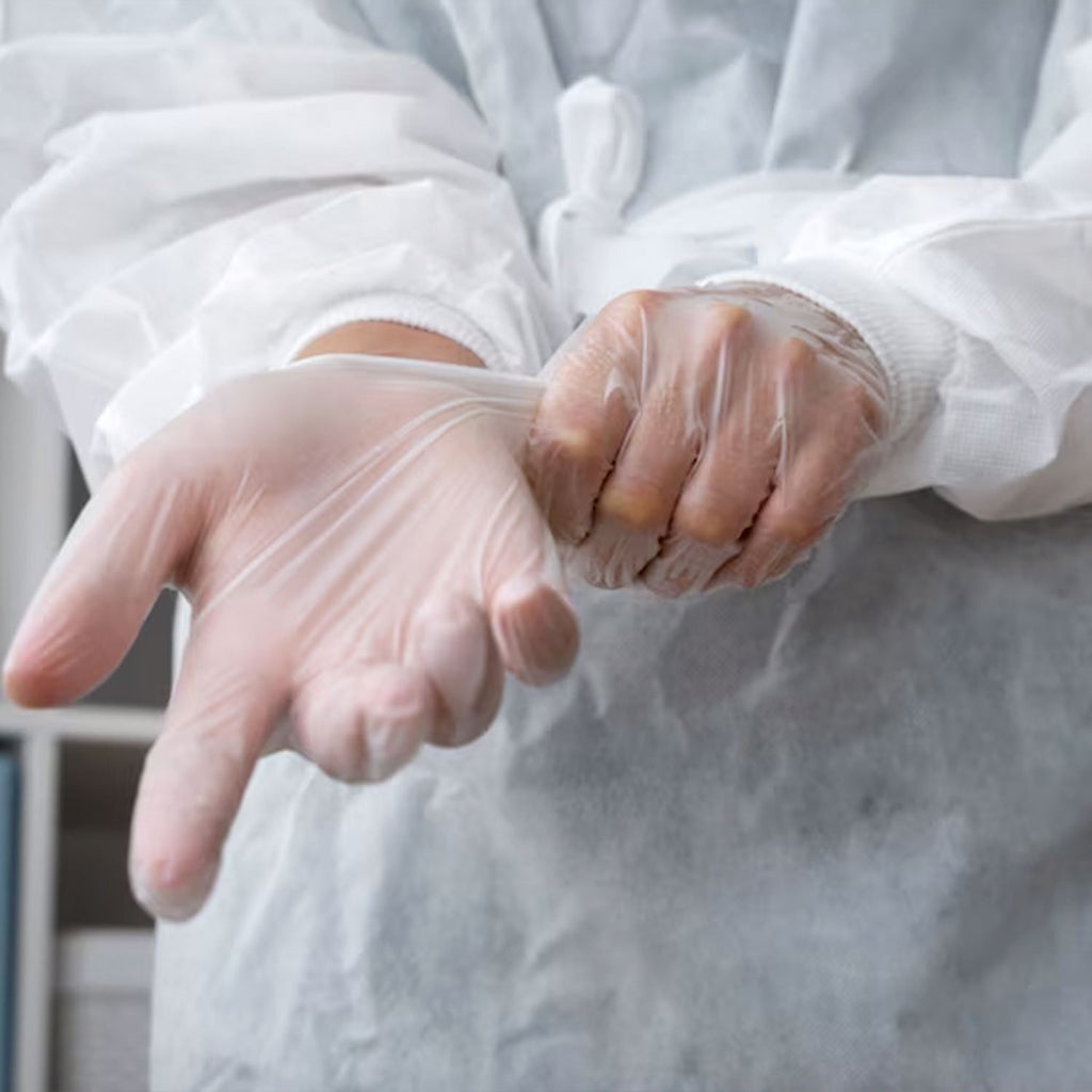 Guantes de Vinilo Adicare Examinación Sin Polvo Talla L 100 Unidades Transparente - Imagen 3