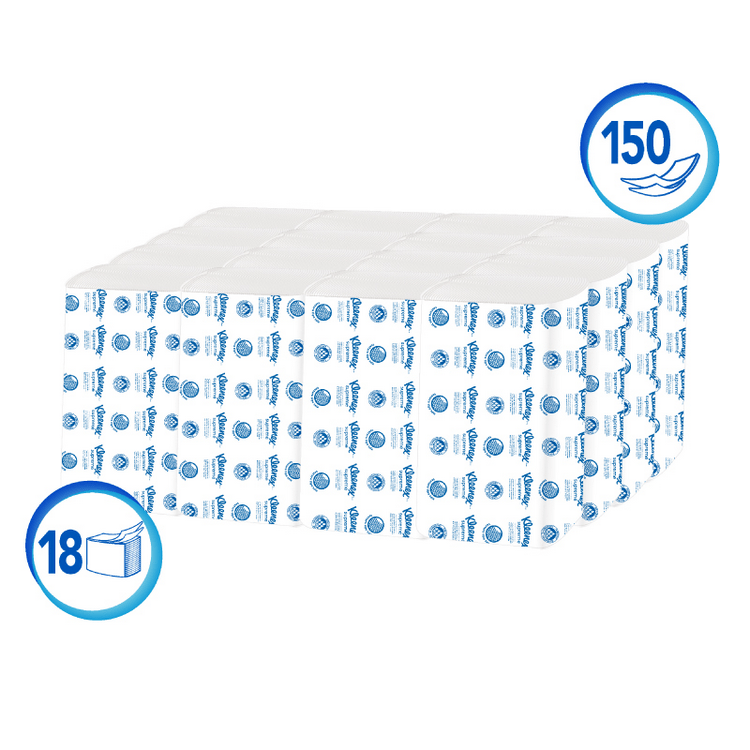 Toalla de Papel Kleenex Interfoliada Supreme 150 Unidades Doble Hoja - Imagen 3
