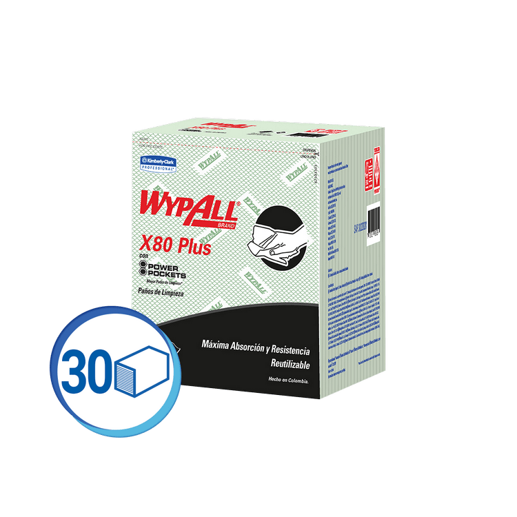 Paño de Limpieza Wypall X-80 Verde 30 Unidades - Imagen 1