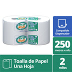 Toalla de Papel Ecoroll Económica 2 Rollos 250 m Hoja Simple - Imagen 2