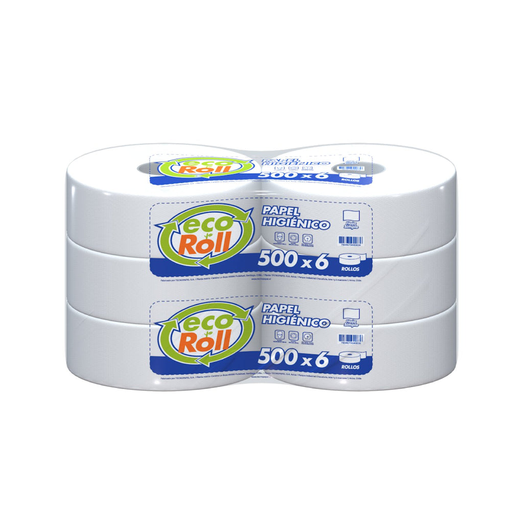 Papel Higiénico Ecoroll Hoja Simple 6 Rollos 500 m - Imagen 1