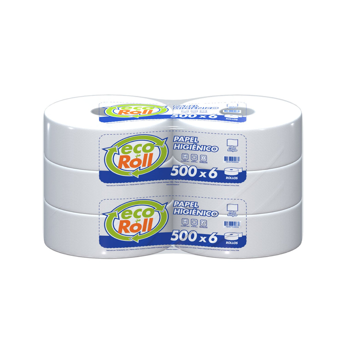 Papel Higiénico Ecoroll Hoja Simple 6 Rollos 500 m - Imagen 1