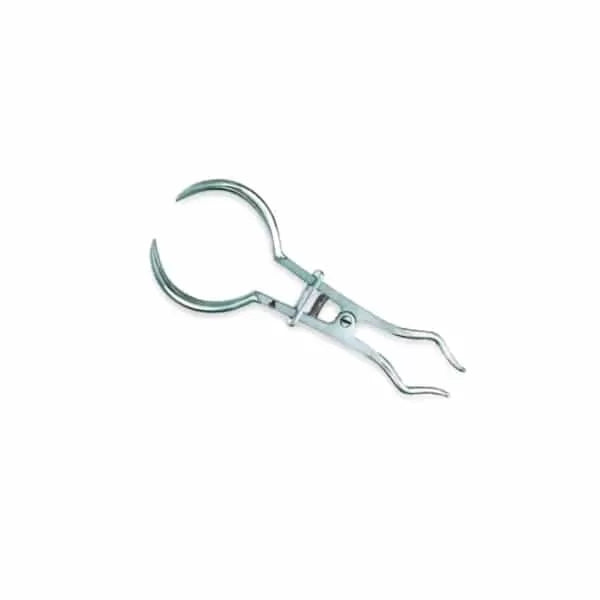 Portaclamp dental curvo de acero inoxidable