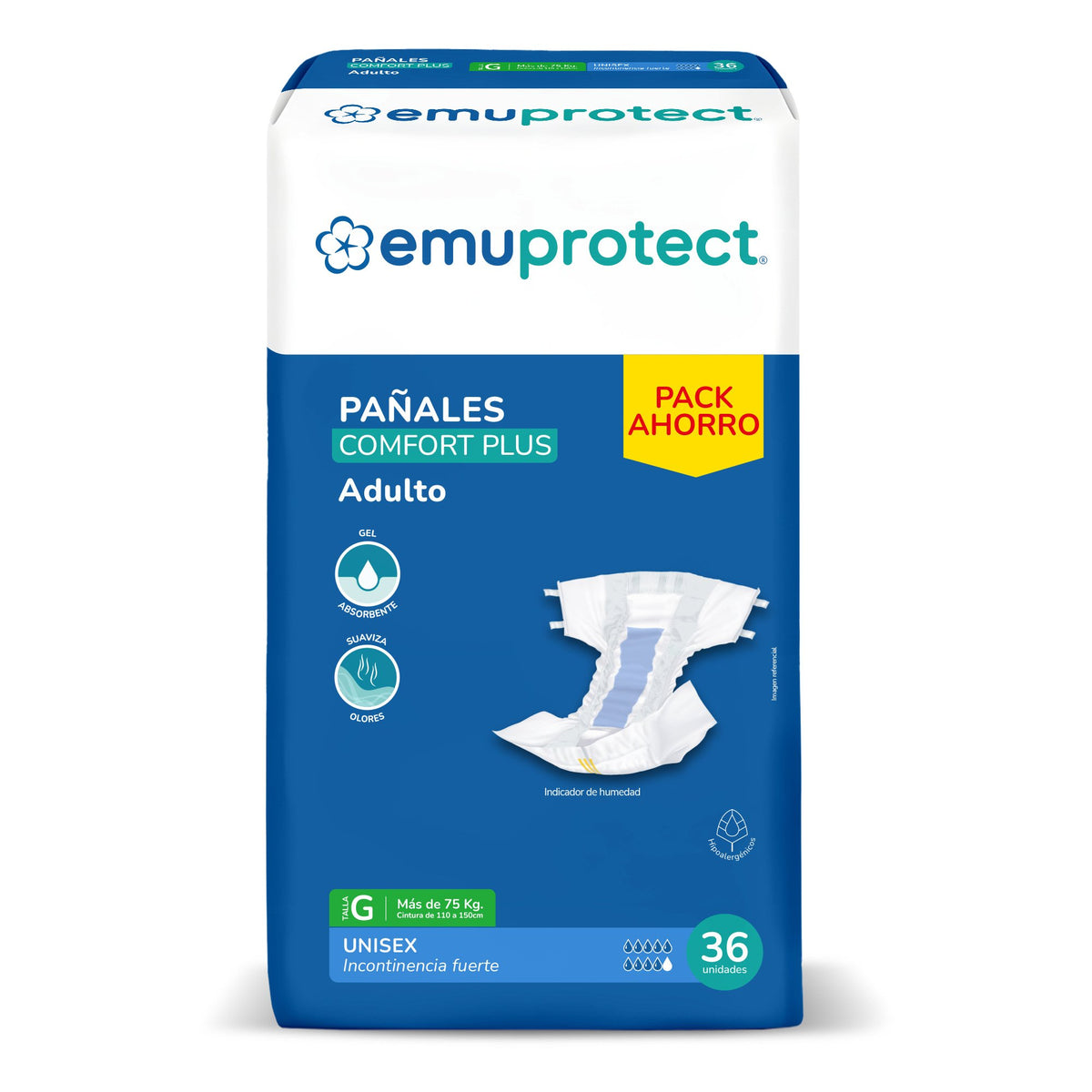 Pañal para Adulto Emuprotect Comfort Plus G 36 Unidades - Imagen 1