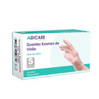 Guantes de Vinilo Adicare Examinación Sin Polvo Talla S 100 Unidades Transparente - Imagen 1