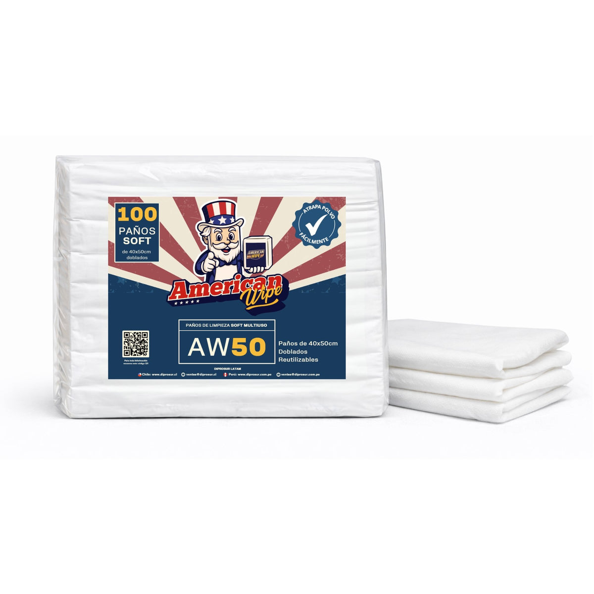Paño de Limpieza American Wipe Soft AW50 40x50 cm 100 Unidades - Imagen 1