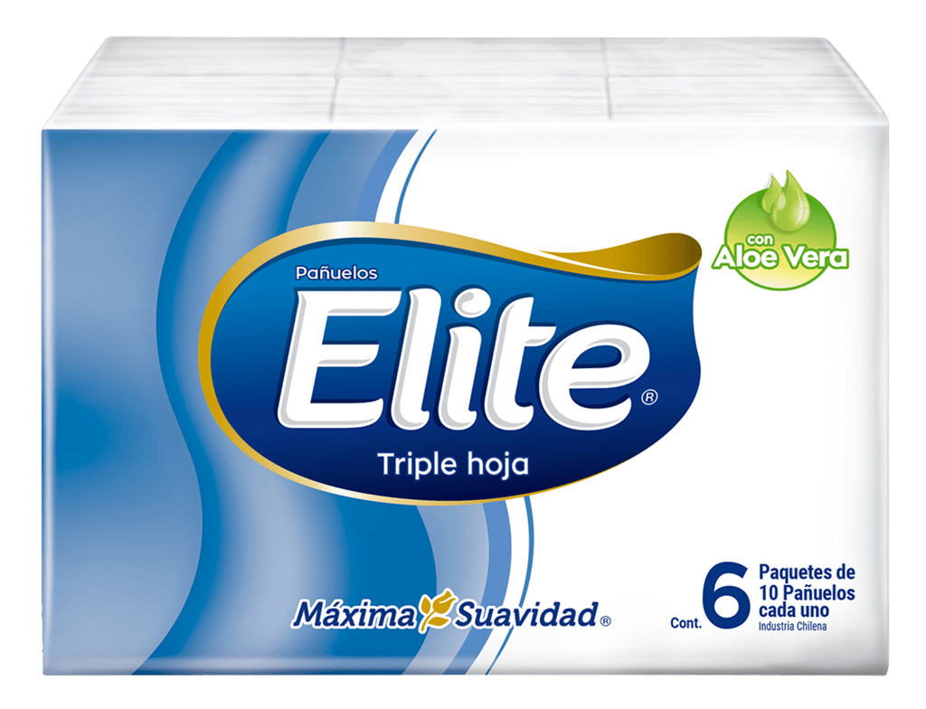 Pañuelo Facial Elite Aloe Vera 6 Paquetes 10 Hojas - Imagen 1