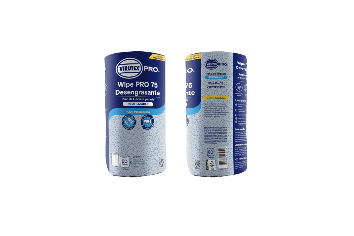 Paño de Limpieza Virutex Pro Wipe Pro 75 Desengrasante 60 Unidades - Imagen 1