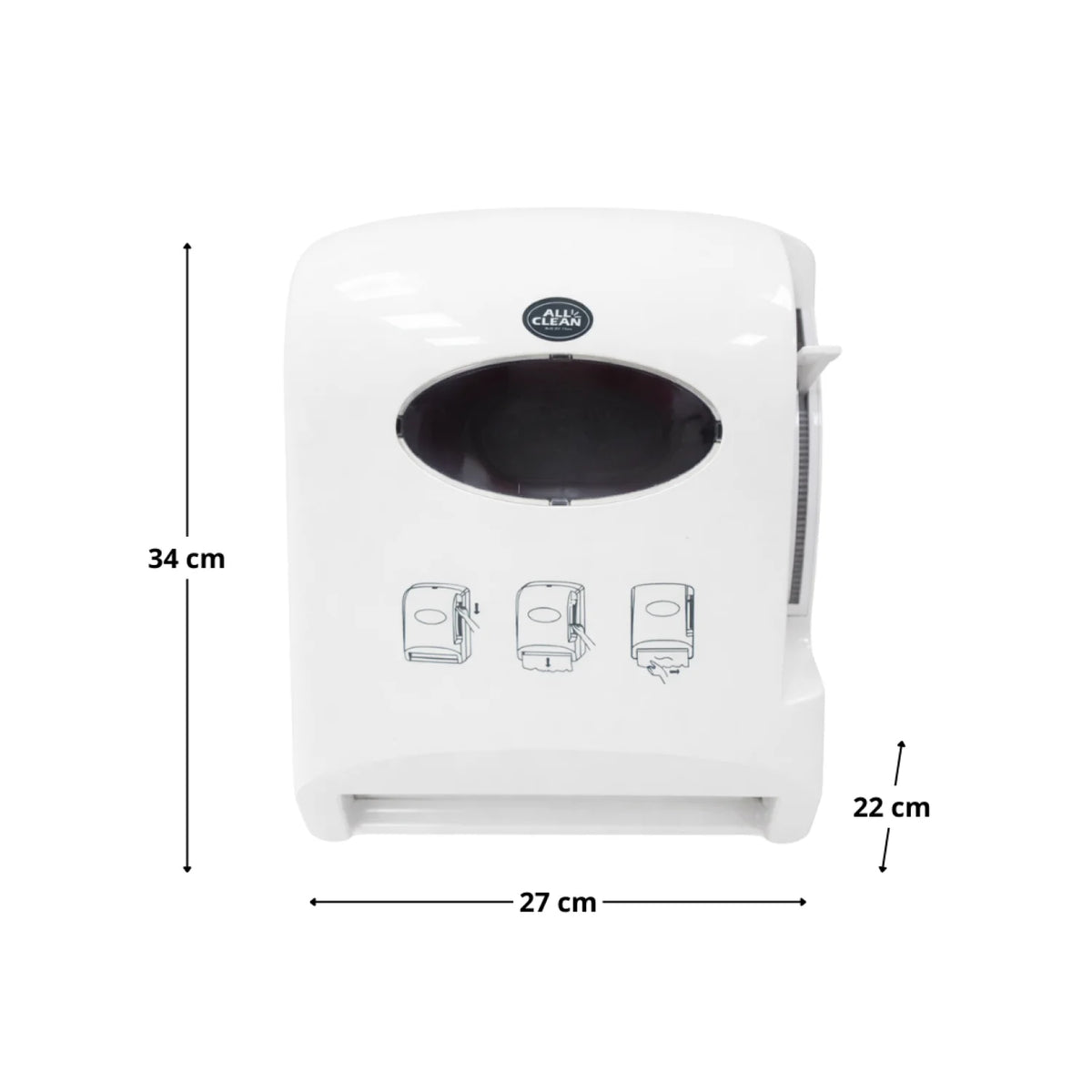Dispensador de Toalla All Clean con Palanca 500 m Blanco - Imagen 3