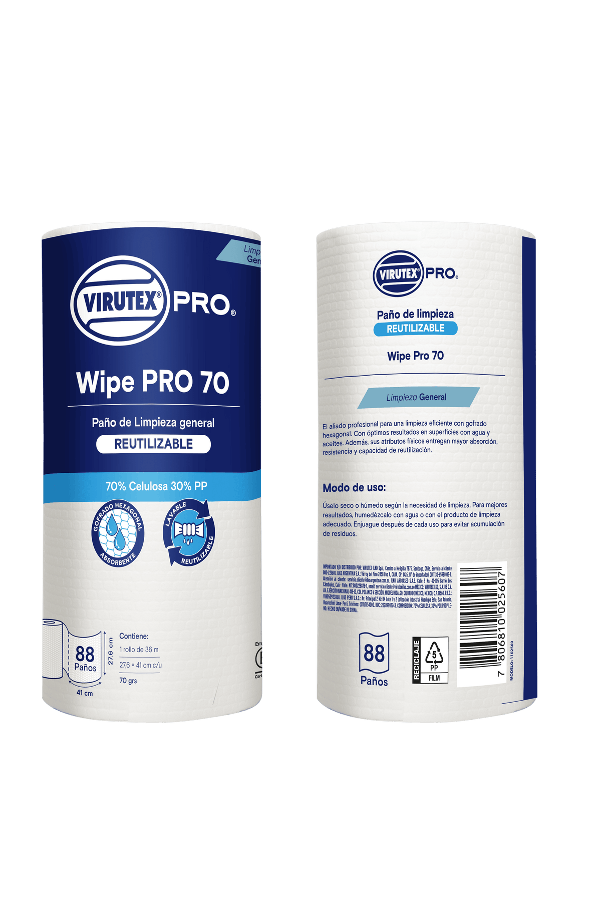 Paño de Limpieza Virutex Pro Wipe Pro 70 88 Unidades - Imagen 1